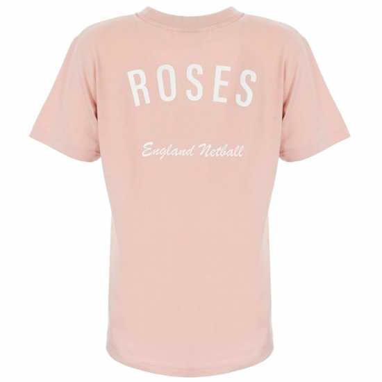 Тениска England Netball Roses Crew Netball T Shirt  Дамски тениски с яка