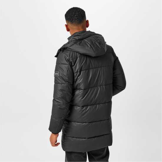 Jack Wills Long Puffer Jacket Черно Мъжко облекло за едри хора