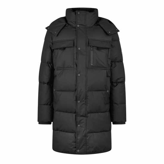 Jack Wills Long Puffer Jacket Черно Мъжко облекло за едри хора