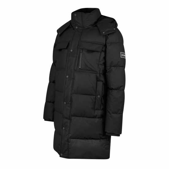 Jack Wills Long Puffer Jacket Черно Мъжко облекло за едри хора