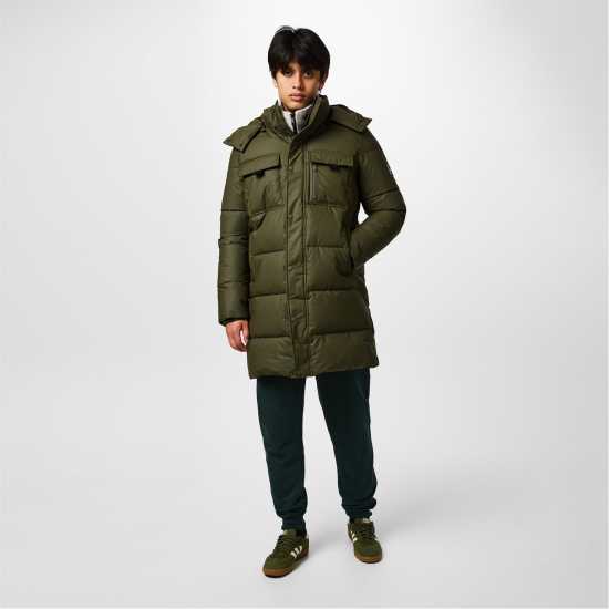 Jack Wills Long Puffer Jacket Хаки Мъжко облекло за едри хора