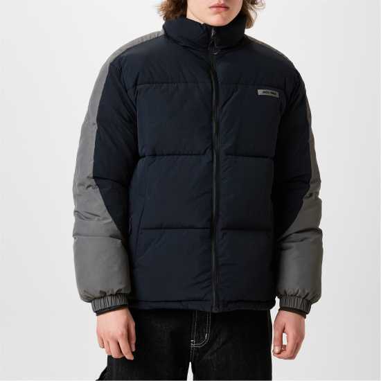 Jack Wills Puffer Jacket Черно/Слане Мъжко облекло за едри хора