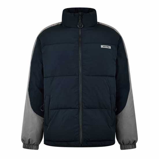 Jack Wills Puffer Jacket Черно/Слане Мъжко облекло за едри хора