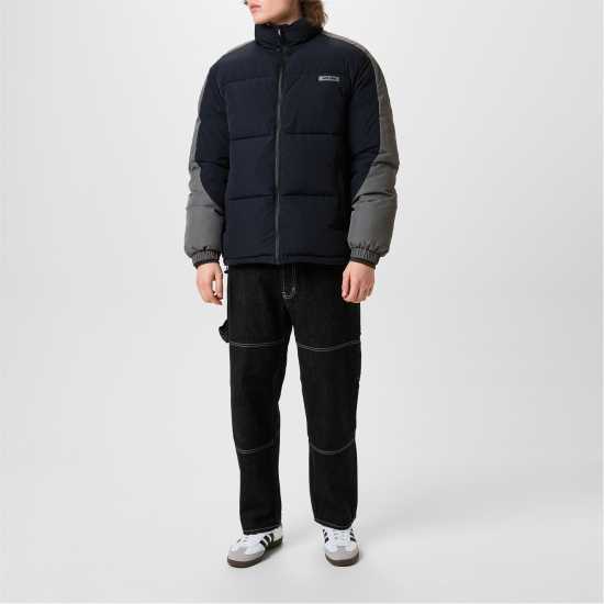 Jack Wills Puffer Jacket Черно/Слане Мъжко облекло за едри хора