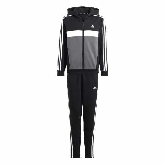 Adidas Junior Tiberio Fleece Tracksuit Черно/Сиво Детски спортни екипи