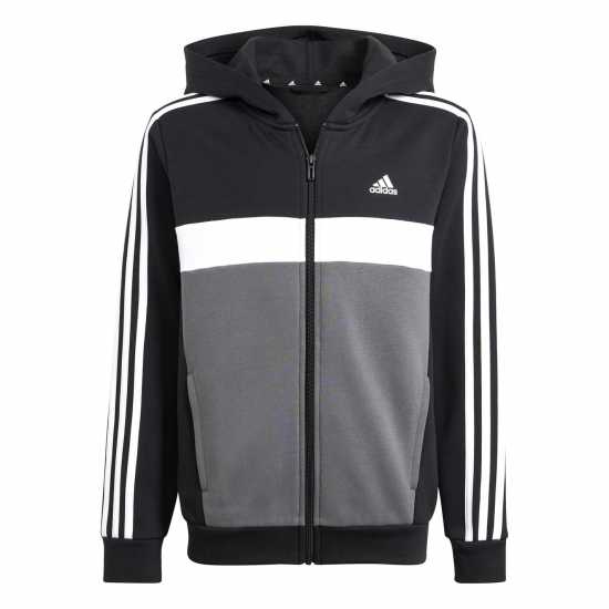 Adidas Junior Tiberio Fleece Tracksuit Черно/Сиво Детски спортни екипи