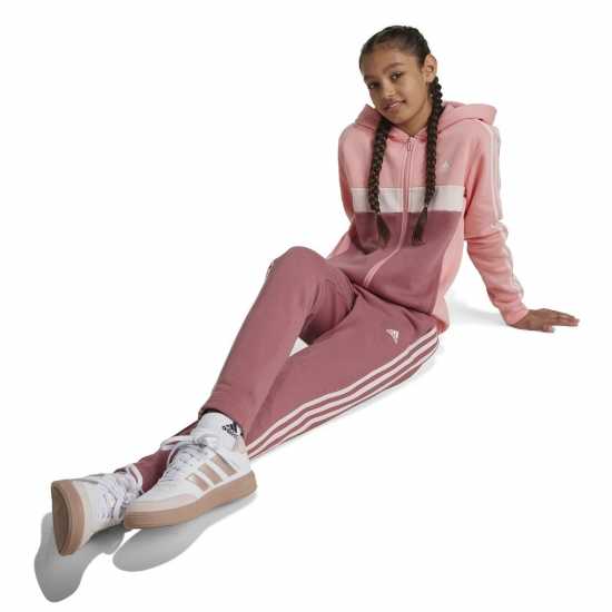 Adidas Junior Tiberio Fleece Tracksuit Pink Spark 