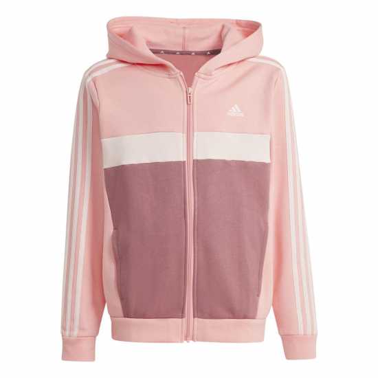 Adidas Junior Tiberio Fleece Tracksuit Pink Spark 