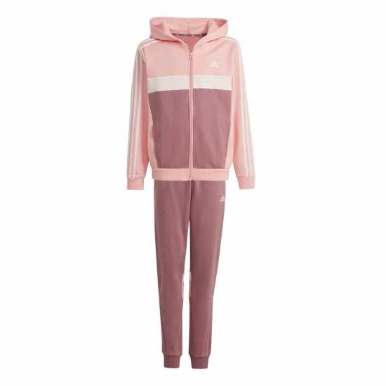 Adidas Junior Tiberio Fleece Tracksuit Pink Spark 