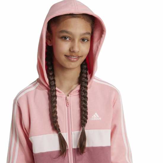 Adidas Junior Tiberio Fleece Tracksuit Pink Spark 