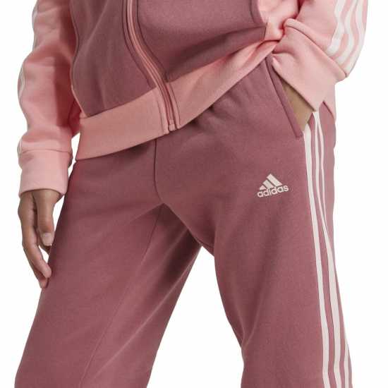 Adidas Junior Tiberio Fleece Tracksuit Pink Spark 