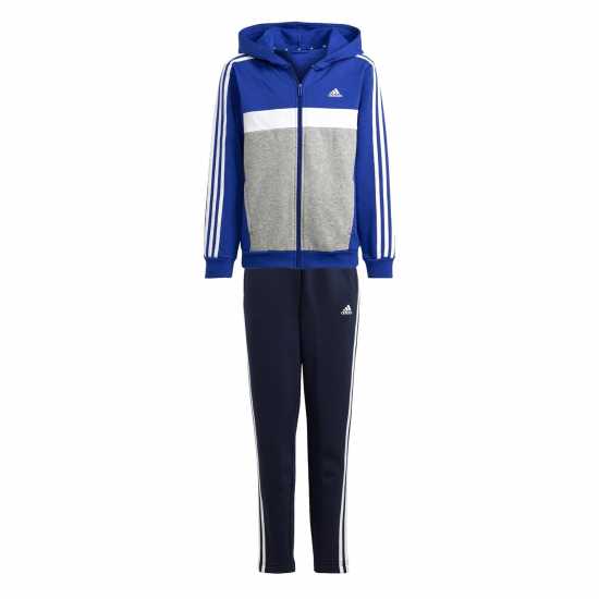 Adidas Junior Tiberio Fleece Tracksuit Синьо/Сиво Детски спортни екипи