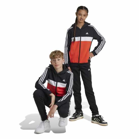 Adidas Junior Tiberio Fleece Tracksuit Черно/Червено 