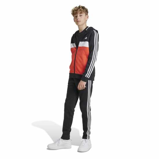 Adidas Junior Tiberio Fleece Tracksuit Черно/Червено 