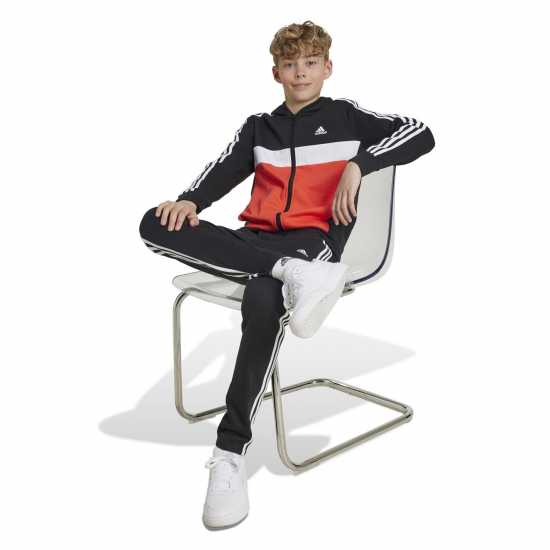 Adidas Junior Tiberio Fleece Tracksuit Черно/Червено 