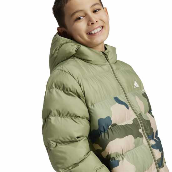 Adidas Synthetic Down Allover Print Junior Jacket Зелено/Нощен Товар 