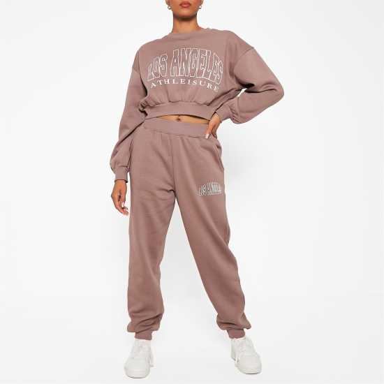 I Saw It First Graphic Print Cropped Sweatshirt Co-Ord  Дамски суичъри и блузи с качулки