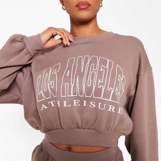 I Saw It First Graphic Print Cropped Sweatshirt Co-Ord  Дамски суичъри и блузи с качулки