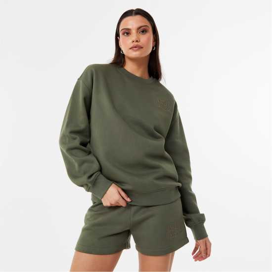 Jack Wills Crew Sweatshirt Хаки Дамски пуловери