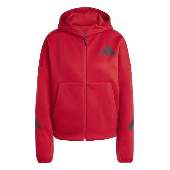 Adidas Z.n.e. Full Zip Hoodie Womens Силно червено Дамски дрехи за фитнес