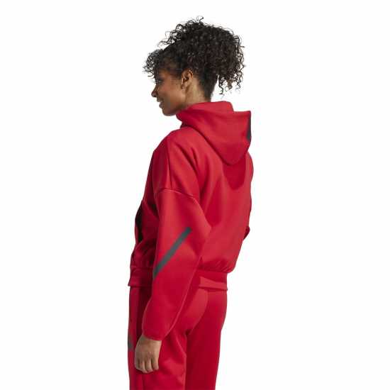 Adidas Z.n.e. Full Zip Hoodie Womens Силно червено Дамски дрехи за фитнес