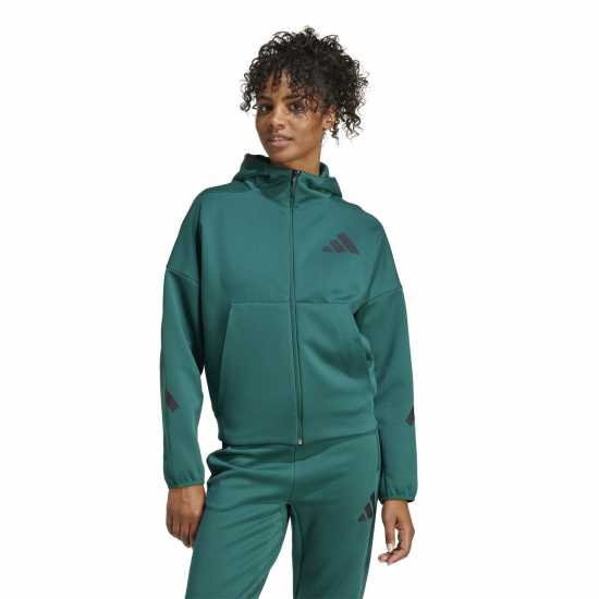 Adidas Z.n.e. Full Zip Hoodie Womens Колежна зелена 