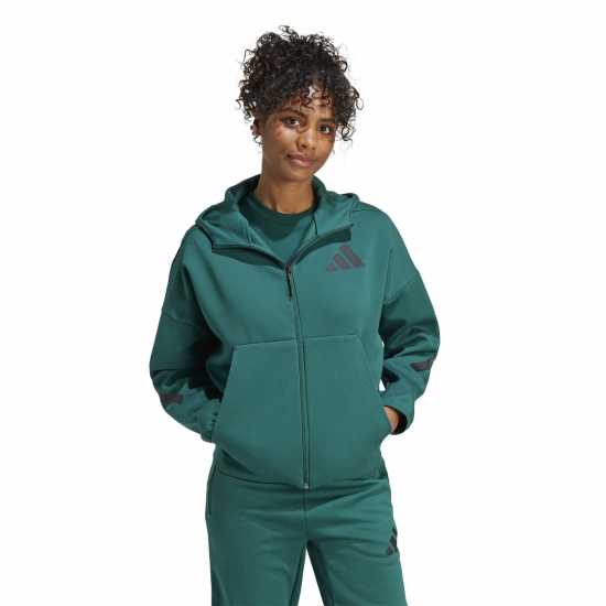 Adidas Z.n.e. Full Zip Hoodie Womens Колежна зелена 