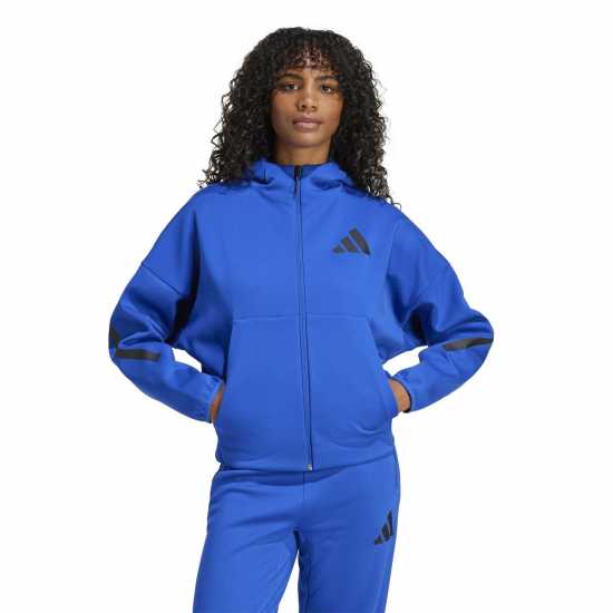 Adidas Z.n.e. Full Zip Hoodie Womens Team Royal Blue 