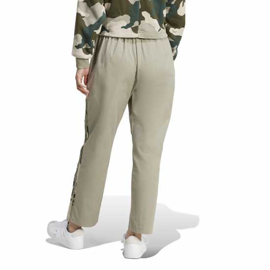 Adidas Essentials Camo-Print 3-Stripes Twill Trousers Womens Сребристо Камък Дамски долнища на анцуг