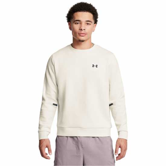 Under Armour Мъжка Риза Armour Ua Unstoppable Flc Crew Eu Sweatshirt Mens Сума Бяло/Черно 