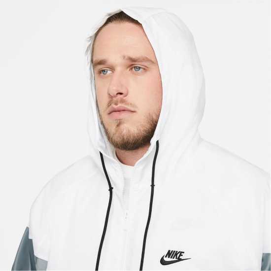 Nike Sportswear Windrunner Men's Hooded Jacket Сиво/Бяло Мъжки грейки