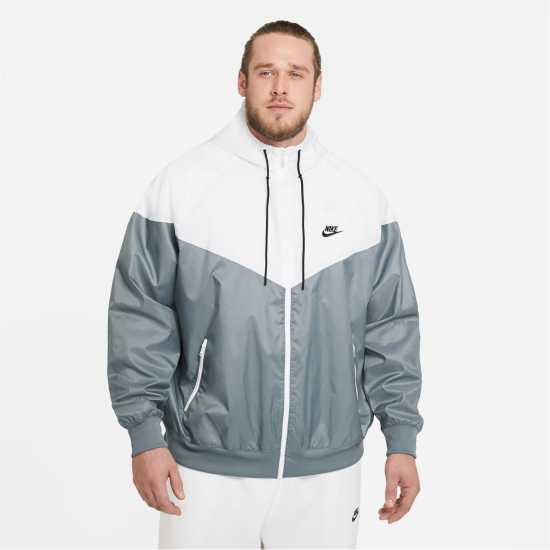 Nike Sportswear Windrunner Men's Hooded Jacket Сиво/Бяло Мъжки грейки