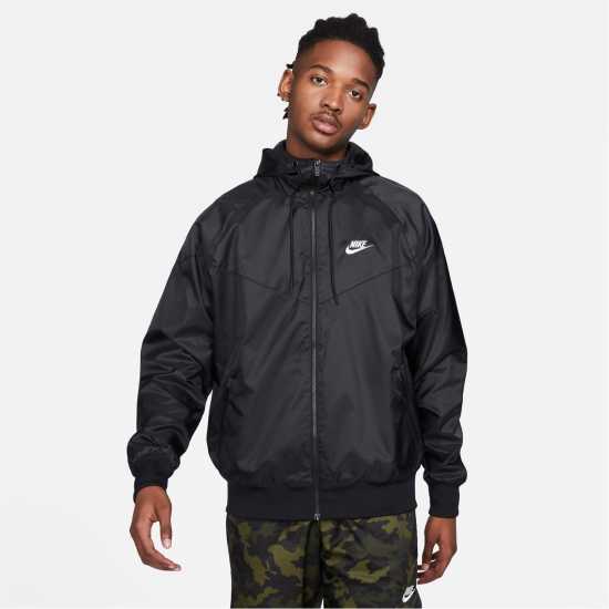 Nike Sportswear Windrunner Men's Hooded Jacket Черно/Бяло 