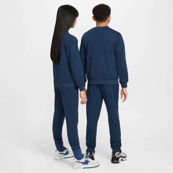 Nike Sportswear Big Kids' Tracksuit Морско синьо/Бяло 