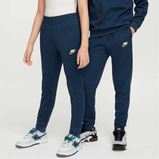 Nike Sportswear Big Kids' Tracksuit Морско синьо/Бяло 