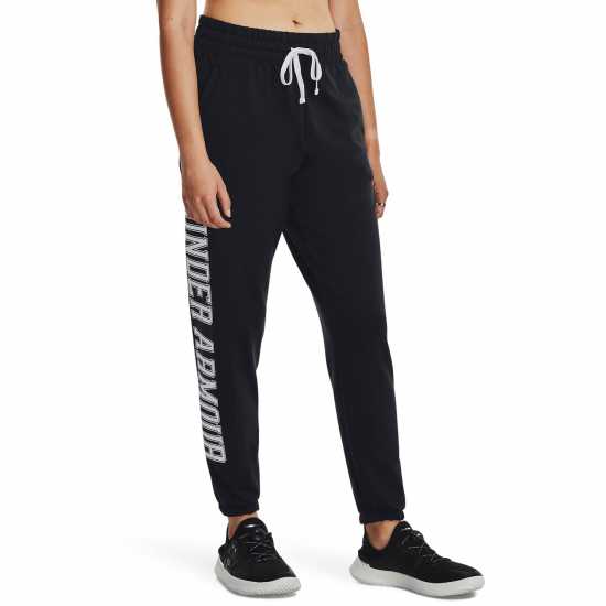 Under Armour Дамско Спортно Долнище Rival Graphic Joggers Womens Черно Дамски долнища на анцуг