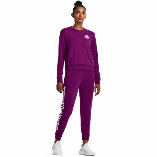 Under Armour Дамско Спортно Долнище Rival Graphic Joggers Womens Лилаво Дамски долнища на анцуг