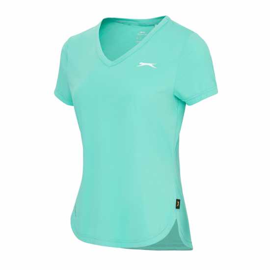 Slazenger Tennis Tee Ld42 Зелено Дамски тениски с яка