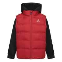 Air Jordan Basketball Puffer Junior Черно/Червено 