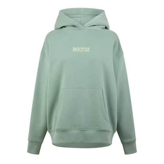 Jack Wills Os Embroidr Hoody Ld51 Ледено зелено 