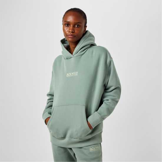 Jack Wills Os Embroidr Hoody Ld51 Ледено зелено 