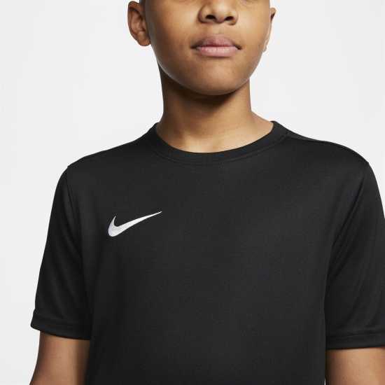 Nike Dri-FIT Park 7 Big Kids' Soccer Jersey Черно/Бяло Детски тениски и фланелки