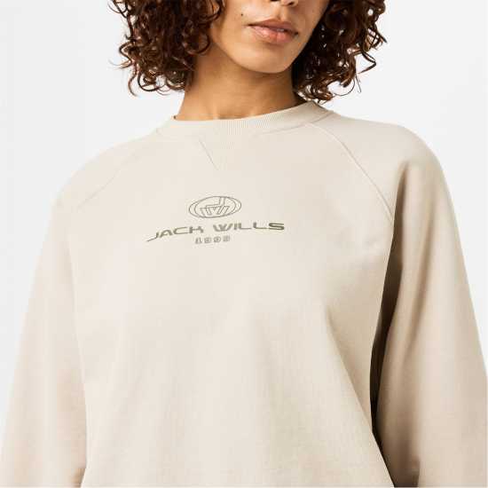 Jack Wills Oversized Graphic Crew  Дамски пуловери