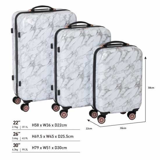 Linea Como Hard Shell Luggage Case Мрамор Куфари и багаж