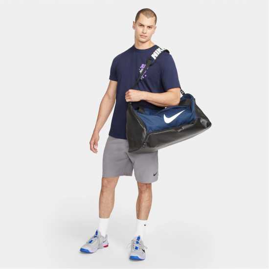 Nike Brasilia Medium Holdall Морско синьо/Бяло 