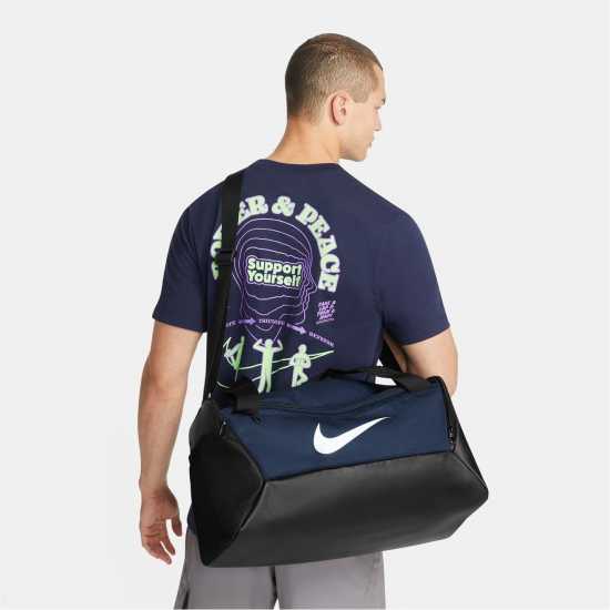 Nike Brasilia S Training Duffel Bag (Small) Морско синьо/Бяло 