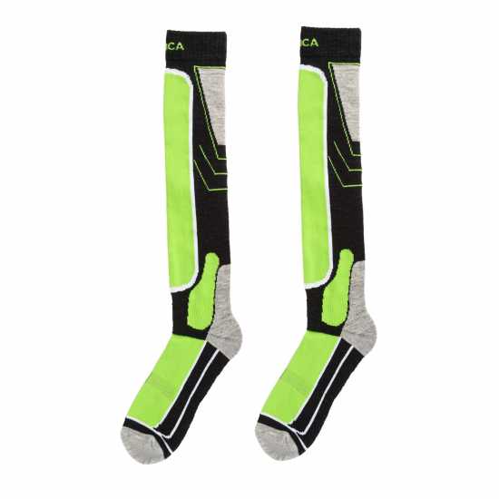 Nevica Meribel Ski Sock 2Pk Mens Лайм Ски чорапи