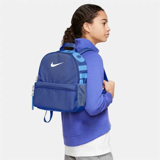 Nike Основна Раница Just Do It Mini Base Backpack Кралско синьо/Бяло Ученически раници