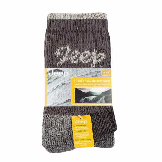 Jeep 3 Pack Cotton Boot Socks Womens Сланце/Крем Дамски чорапи