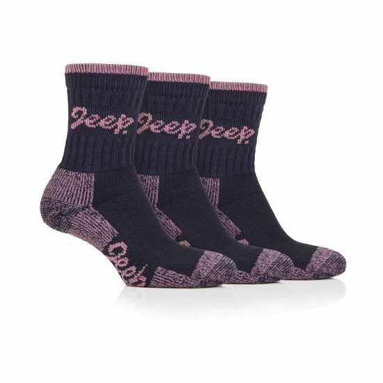 Jeep 3 Pack Cotton Boot Socks Womens Тъмносин/Розово Дамски чорапи